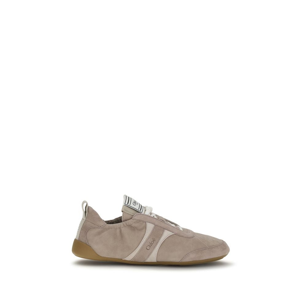 Beige Calf Leather Bos Taurus Athletic Sneakers